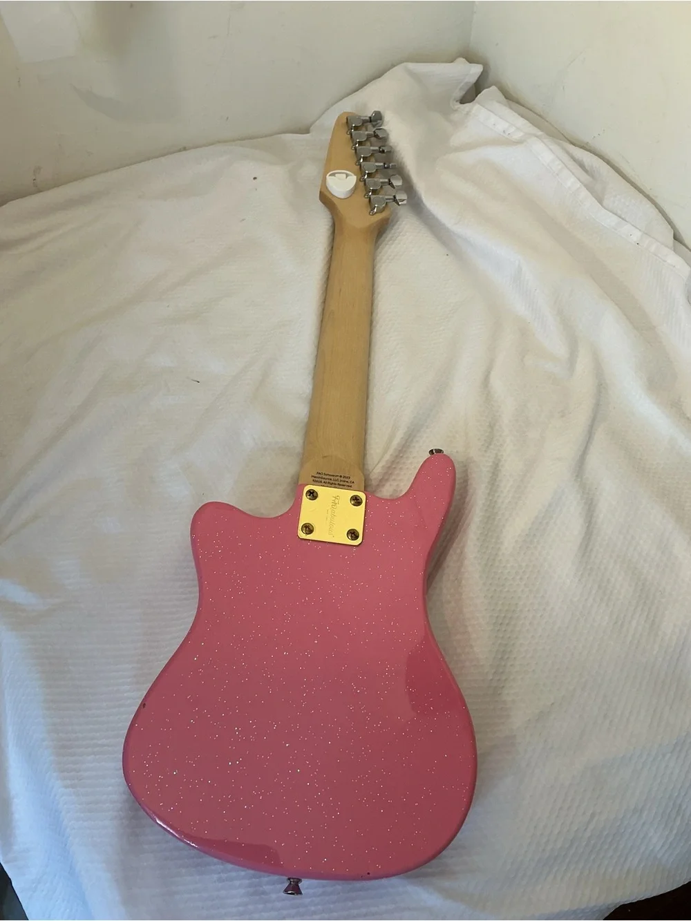 FAO Schwarz Pink Sparkle Kids Electric Guitar with Gem Accents